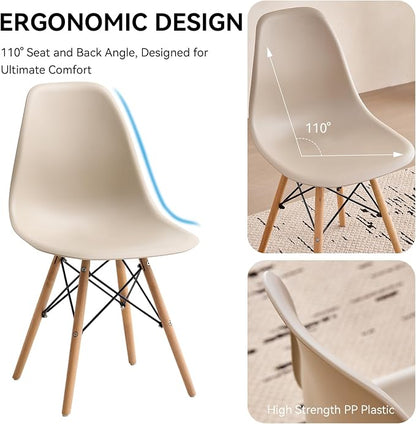 5-Piece Round Dining Table Set, Small 31.5" Kitchen Table Chairs Set of 4 Space - Image 5