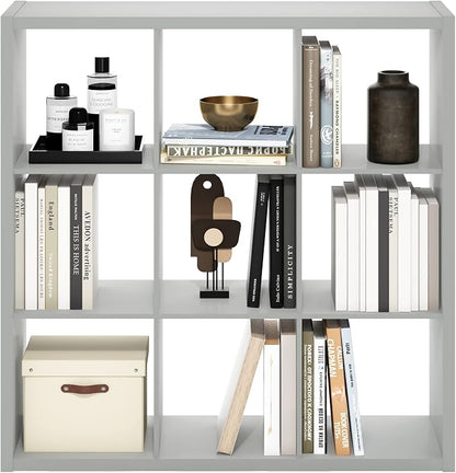 Furinno Cubicle Open Back Decorative Cube Storage Organizer, Light Grey - Image 9