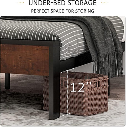 SHA CERLIN 14 Inch King Size Metal Platform Bed Frame - Image 4