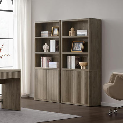 SICOTAS Book Shelf with Doors 71" Tall 6 Tier Bookshelf with Adjustable Shelves - Image 3