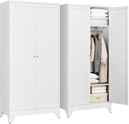 Letaya Armoire Wardrobe Closet, Hanging Rod Clothing Storage Cabinets by LetayaMetalCabinets