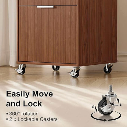3 Drawers Fluted Mobile File Cabinet - Image 4