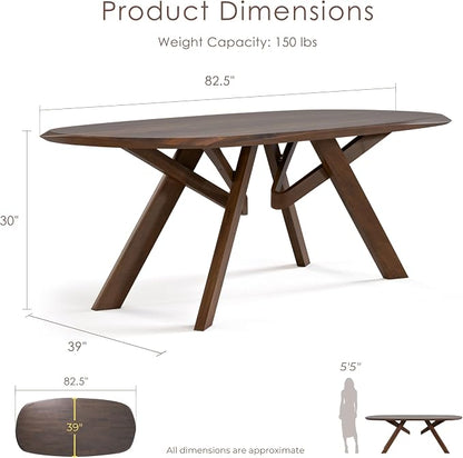 Furniture of America Nazaen VI 82.5" Mid-Century Modern Solid Wood Live Edge - Image 3