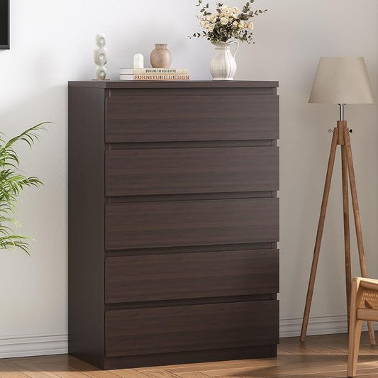 Jocoevol Modern Brown 5 Drawer Dresser by JOCOEVOL