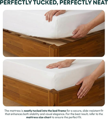 Bme Dinkee Wooden Queen Bed Frame, 15 Inch Height, Elegant Minimalist Modern - Image 9