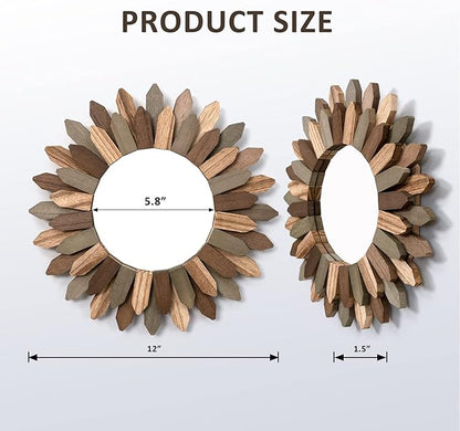 Honiway Boho Wall Decor 12 inch Decorative Mirror - Image 6