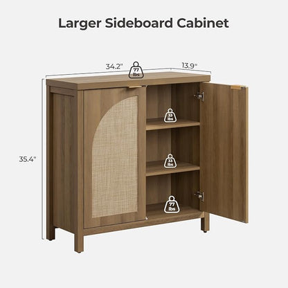 SICOTAS Rattan Sideboard Buffet Cabinet - Image 2