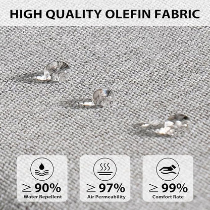 Sundale Outdoor Olefin Quilted Lounge Cushion Set of 4, Patio Foldable Chaise - Image 2