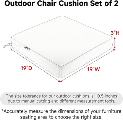 Favoyard Patio Chair Cushions 19 x 19 x 3 Inch Waterproof Outdoor Seat Cushions - Image 3