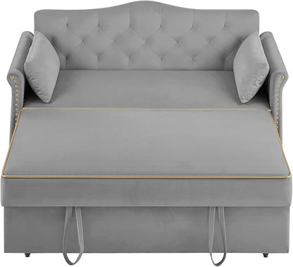 hansones 65'' 3-in-1 Folding Sofa Bed – Queen Size Pullout, Modern Chenille - Image 5