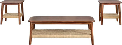 Alaterre Furniture Calais 3-Piece Solid Wood Coffee Table Set - Image 7