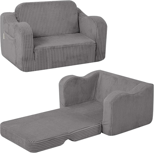 MeMoreCool Toddler Chair Comfy for 1-3 Years Old, Corduroy Kids Couch Bed Fold by MeMoreCool