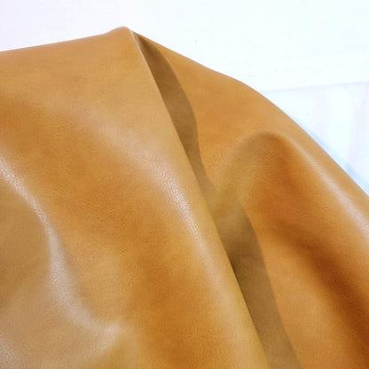NAT Leathers | Caramel Golden Tan Soft Faux Vegan PU Leather by The Yard - Image 3