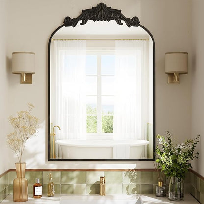 VooBang Vintage Arched Bathroom Mirror, 24x36 Inch Retro Wall Mounted Vanity - Image 6