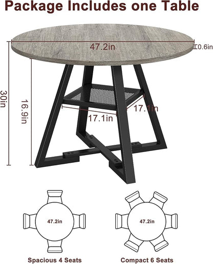 Jocoevol Round Dining Table for 4, Kitchen Dining Room Circle Dinner Pedestal - Image 2