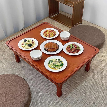 Folding Table, Korean Tatami Dining Table/Tea Room Table/Kang Table/Low Wooden - Image 5