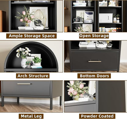 VEXPOR 73" Tall Arched Bookcase - Image 6