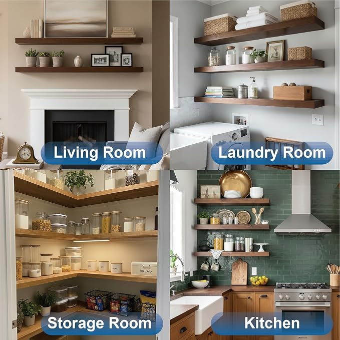 LEOPO Black 20-Pack 8 inch Floating Shelf Brackets, Hidden Shelf Bracket - Image 8