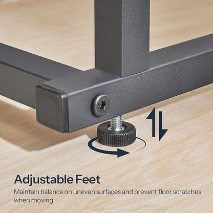 HOOBRO C-Shaped End Table with Charging Station, Adjustable Height Sofa Tray - Image 9
