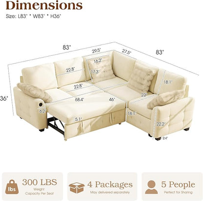Ihanherry L-Shaped Sectional Sofa Bed - Image 2