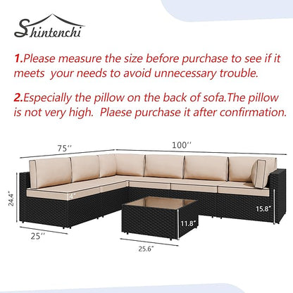 7 Piece Outdoor Patio Furniture Set, All Weather Conversation Set - Image 3