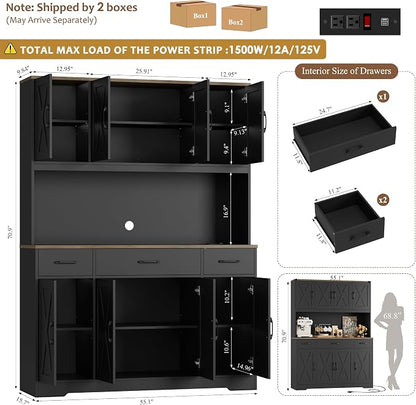 HOSTACK 71" Tall Pantry Cabinet - Image 7