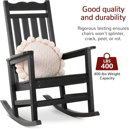 Stoog All-Weather Outdoor Rocking Chairs Set of 2, Oversized Rocking Chairs - Image 4
