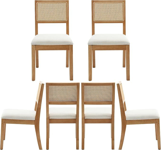 Westice Rattan Dining Chairs Set of 6, Farmhouse Natural Dining Room Chairs by ChairsforHomeLivingRoom