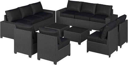 Aoxun Patio Furniture Set, Widen Armrests Wicker Outdoor Sectional - Image 10