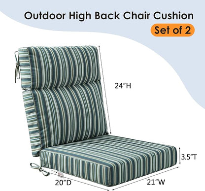 Unimatta Sunbrella Outdoor High Back Chair Cushion Seat Pads, 44 x 21 Inch - Image 6