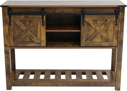 Brown Farmhouse Entryway Table, Rustic Hallway Table - Image 8