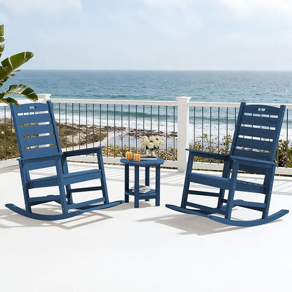 SERWALL Oversized Outdoor Rocking Chair, HDPE Patio Rocking Chair - Image 10