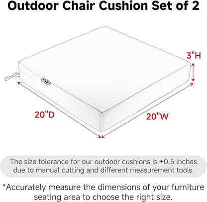 Favoyard Patio Chair Cushions 20 x 20 x 3 Inch Waterproof Outdoor Seat Cushions - Image 2
