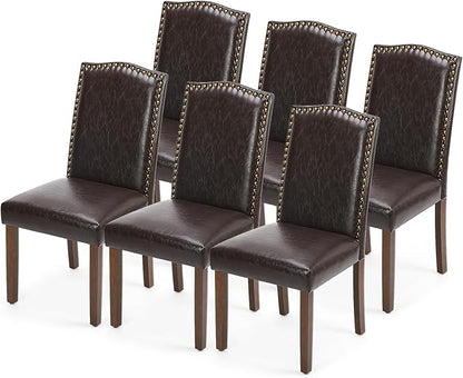 DUMOS Dining Chairs Set of 6, Moden PU Leather Kitchen Table Chairs by DumosLifestyle