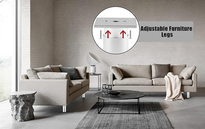 Set of 4 Furniture Legs 2.36 Inch, Adjustable Aluminum Alloy Cabinet Legs - Image 6