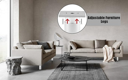 Set of 4 Furniture Legs 6 Inch, Adjustable Aluminum Alloy Cabinet Legs - Image 7