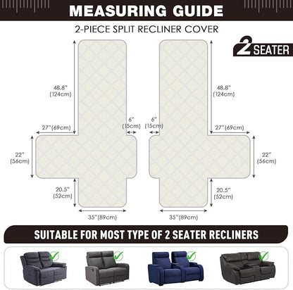 TAOCOCO 100% Waterproof Oversized Loveseat Recliner Cover, Non Slip Split Couch - Image 5