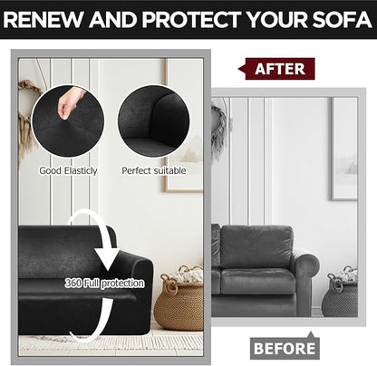 Peryiter 2 Pcs Sofa Covers Couch and Loveseat Covers Set Stretch Sofa Slipcover - Image 6