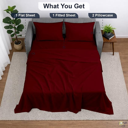 Cottington Lane Sleeper Sofa Sheets Queen Size, 4 Piece Premium Quality 100% - Image 5