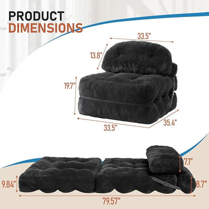 Folding Sofa Bed, Convertible Sleeper Chair - Image 2