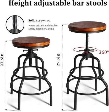 LOKKHAN Vintage Industrial Barstools - Image 3