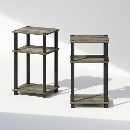 Furinno Just 3-Tier Turn-N-Tube Open Storage Nightstand, Plastic Poles - Image 5
