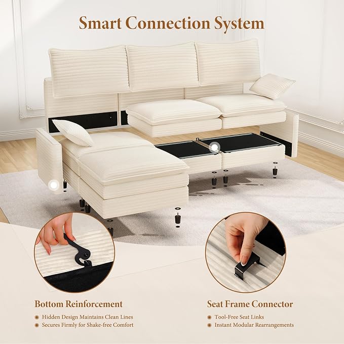 Vesgantti 142" Oversized Sectional Sofa Bed, 8-Seater Modular Sleeper Cloud - Image 5