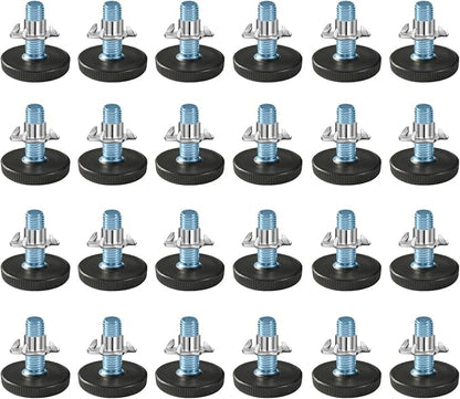24 PCS M6 Thread Adjustable Furniture Levelers Screw in Threaded, Steel Screw by WAFJAMF