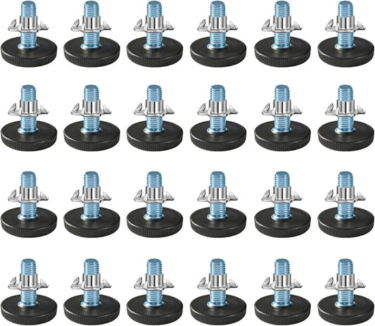 24 PCS M6 Thread Adjustable Furniture Levelers Screw in Threaded, Steel Screw by WAFJAMF