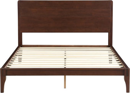 Merax Queen Size Bamboo Platform Bed, Mid-Century Modern Bed Frame - Image 6