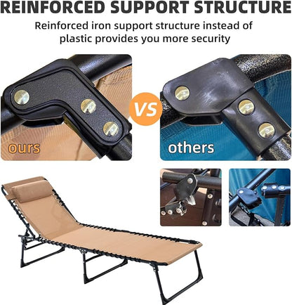 Folding Chaise Lounge Chair Bed - Image 8