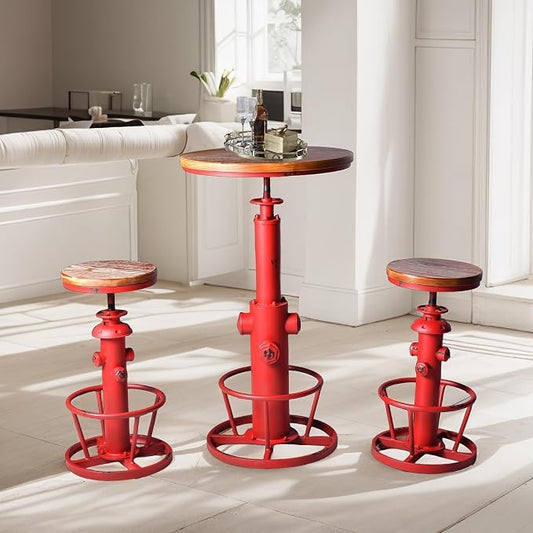 Industrial 3 Piece Coffee Table Set Vintage High Pub Table by BOKKOLIK