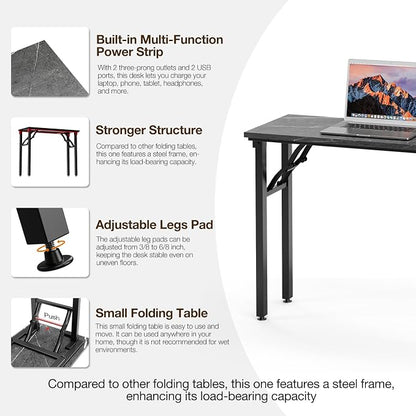 TEMI Small Computer Desk Folding Table - Image 8