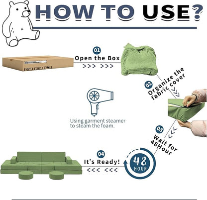 Edbuosy 22Pcs Modular Kids Play Couch - Image 6